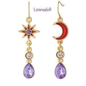 Start and Moon Drop Earrings